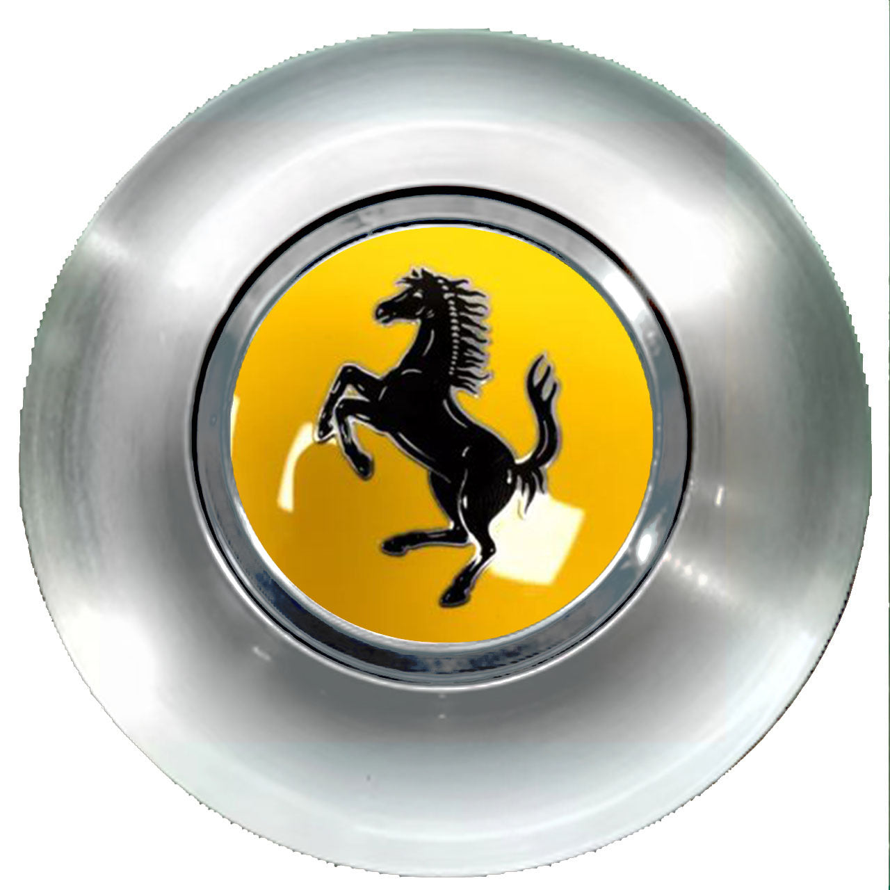 Ferrari Red & Yellow Floating Center Caps Brushed