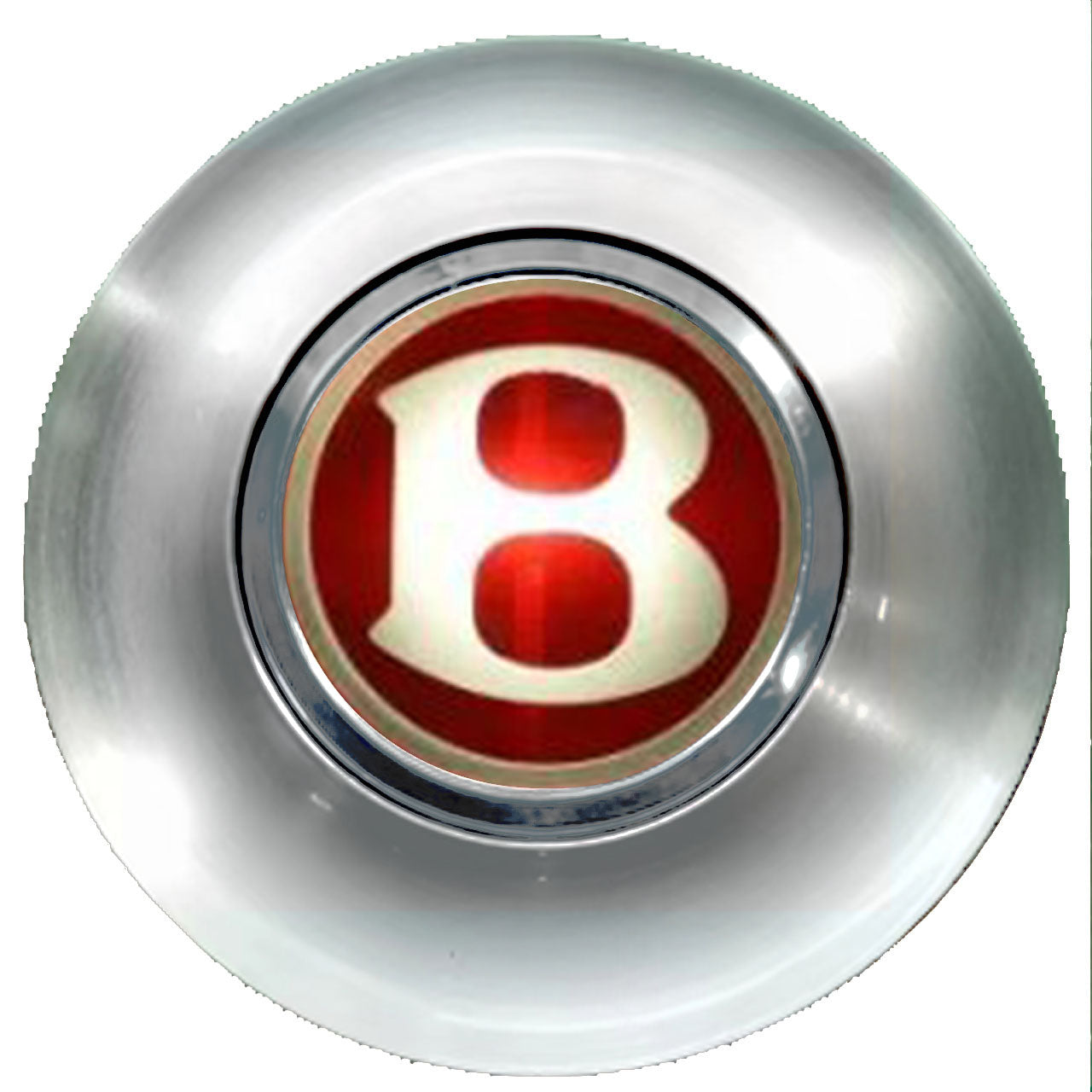 Bentley Red Floating Center Caps Brushed