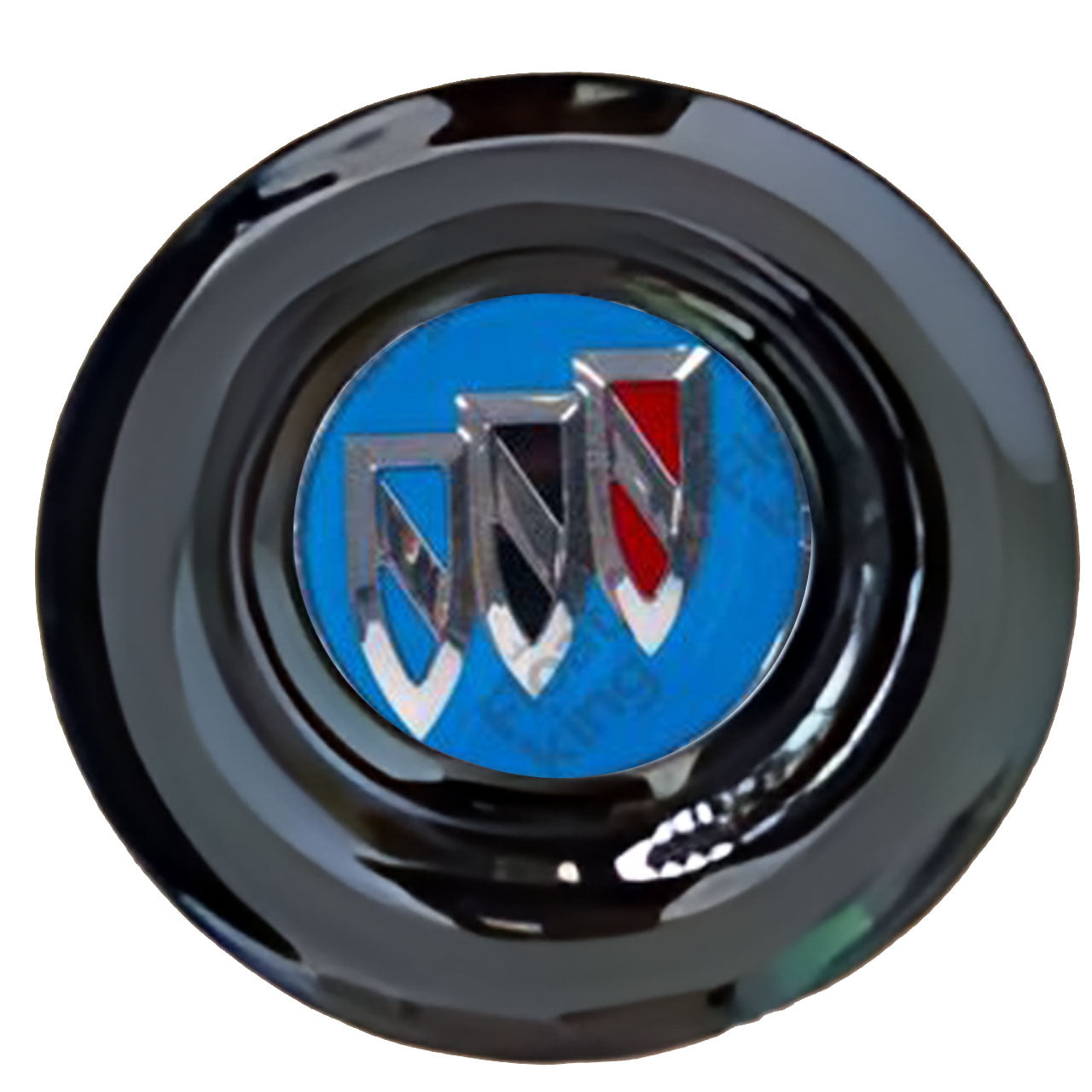 Buick Blue Floating Center Caps Gloss Matt Black
