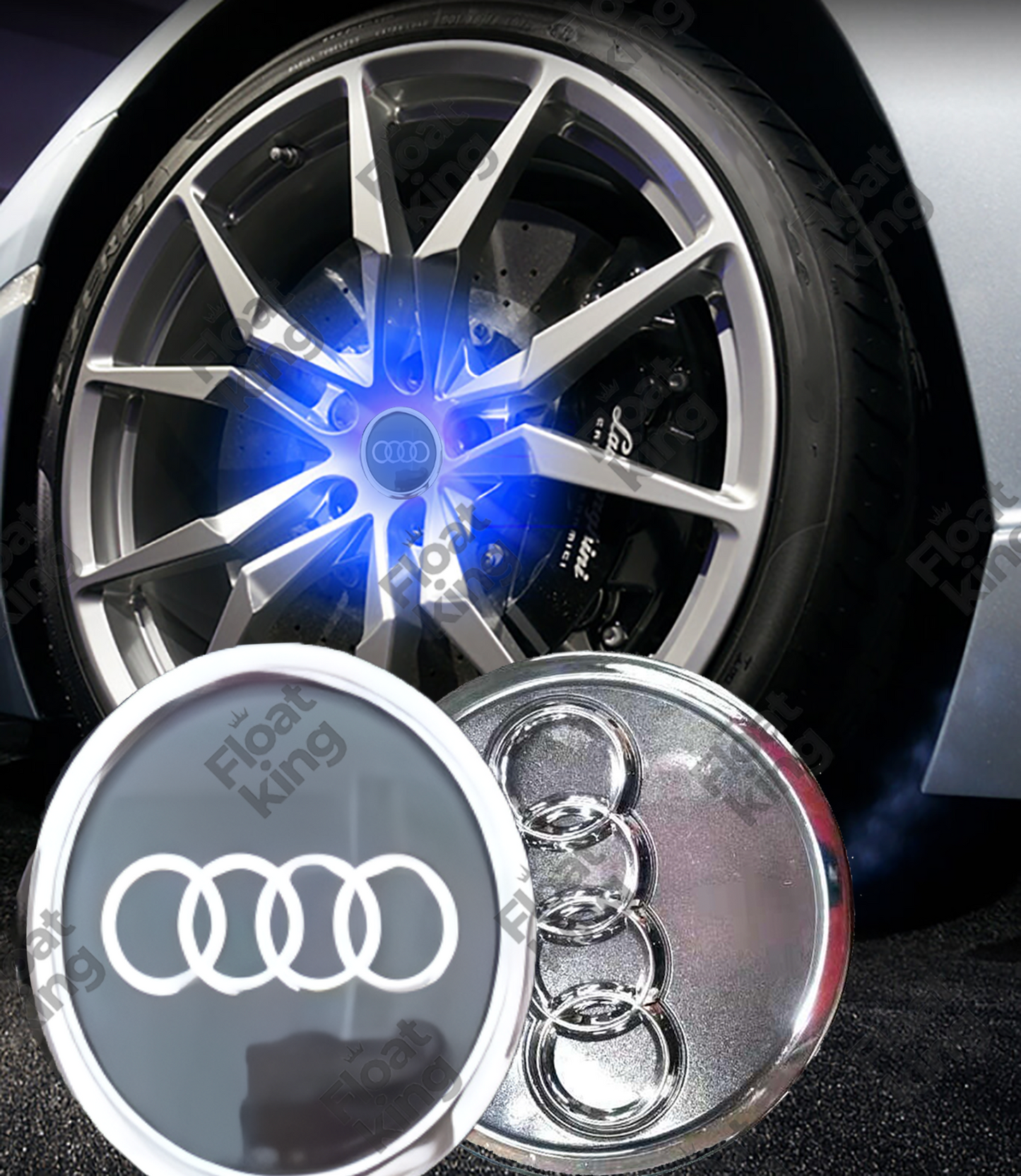 Audi 2 Stock Floating Center Caps