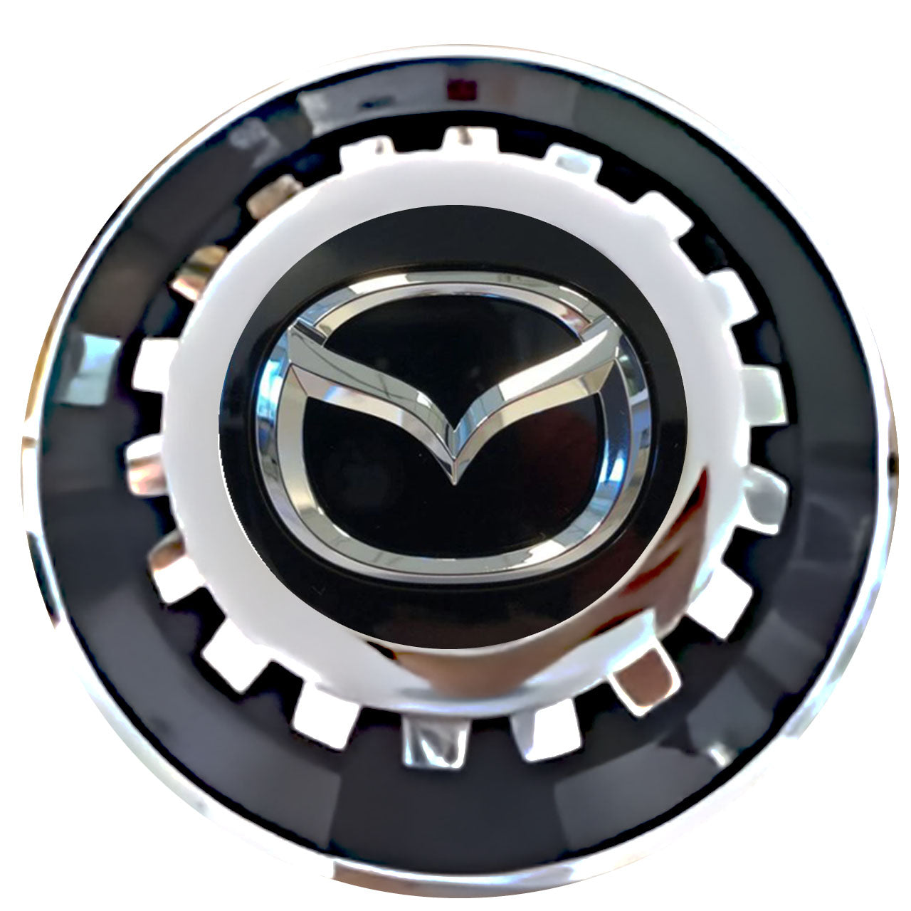 Mazda 2 Floating Center Caps Black With Gear Shape Center
