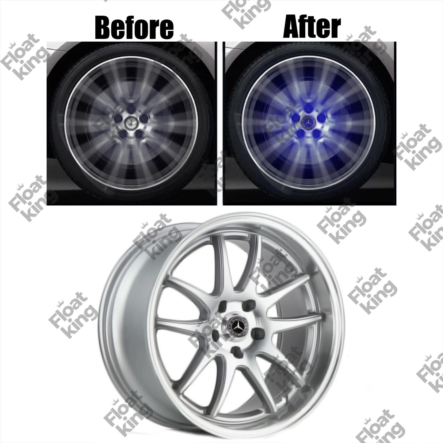 Mercedes Benz GLE & GLS Floating Center Caps - How it looks in Rims
