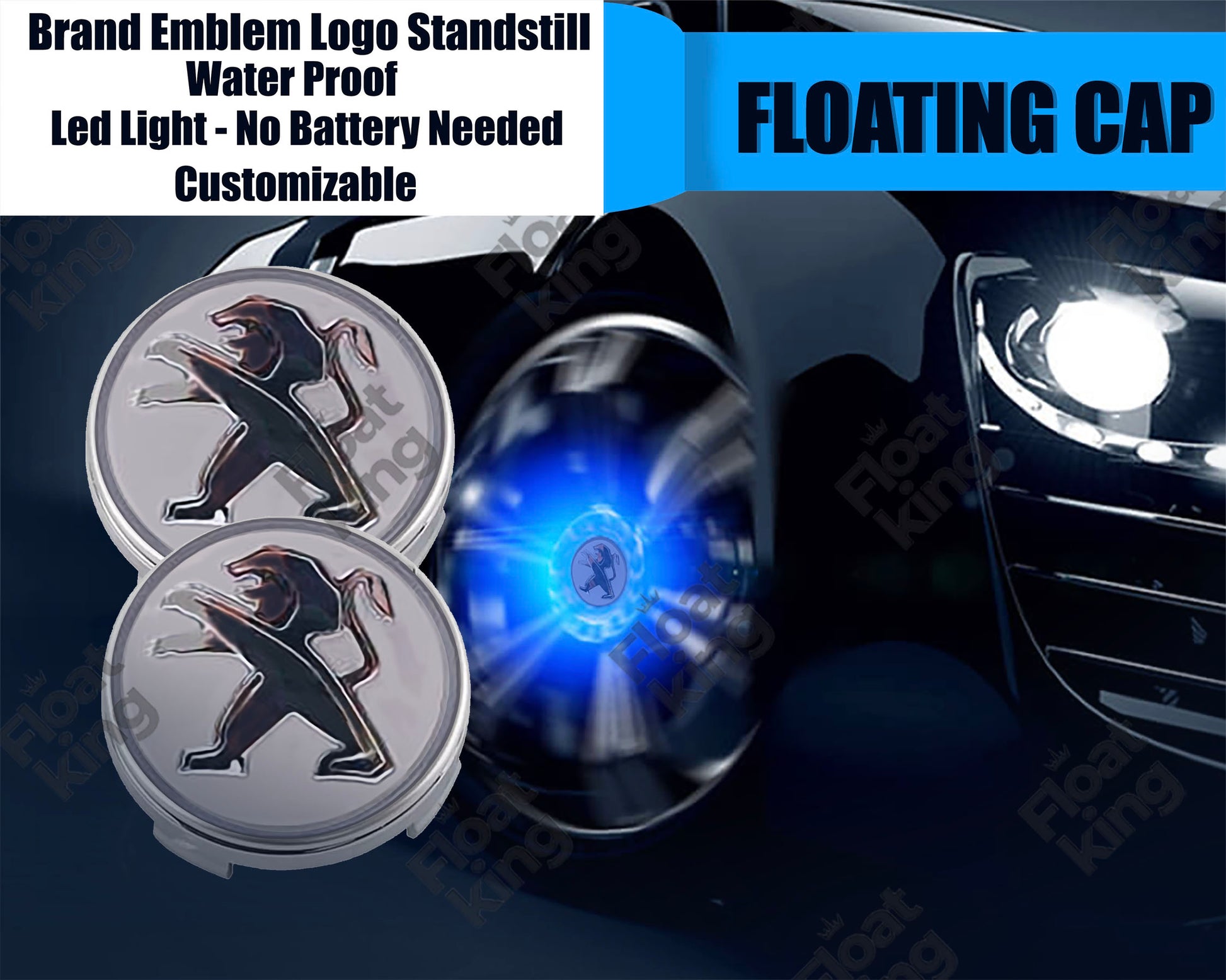Peugot Peugeot Floating Center Caps how it looks on wheels