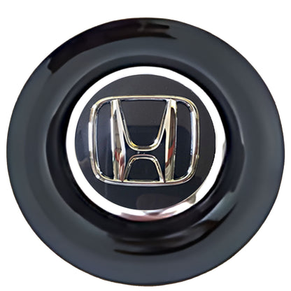 Honda Dark Charcoal Floating Center Caps Black Cap Chrome Ring