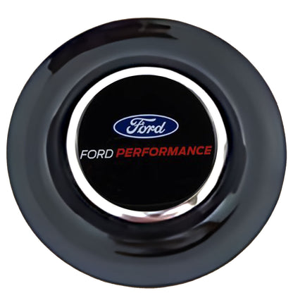Ford Performance Floating Center Caps Black Cap Chrome Ring