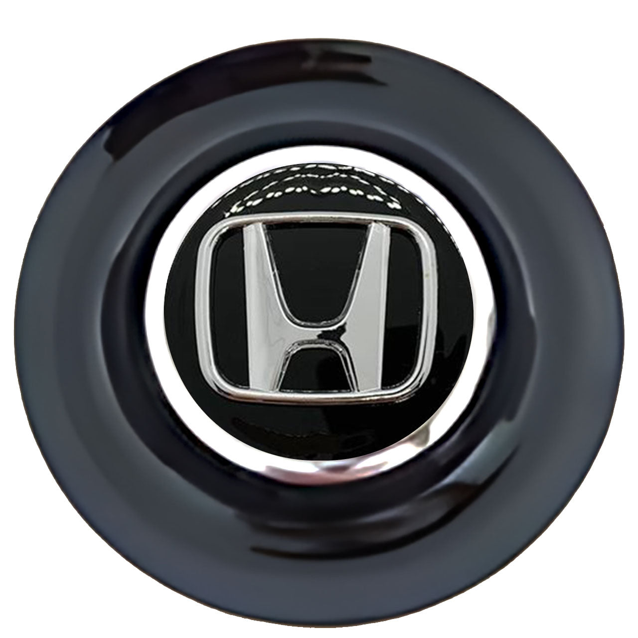 Honda Black Floating Center Caps Black Cap Chrome