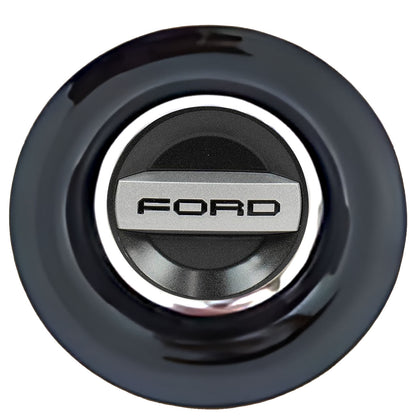 Ford F-150 OEM Floating Center Caps Black Cap Chrome Ring