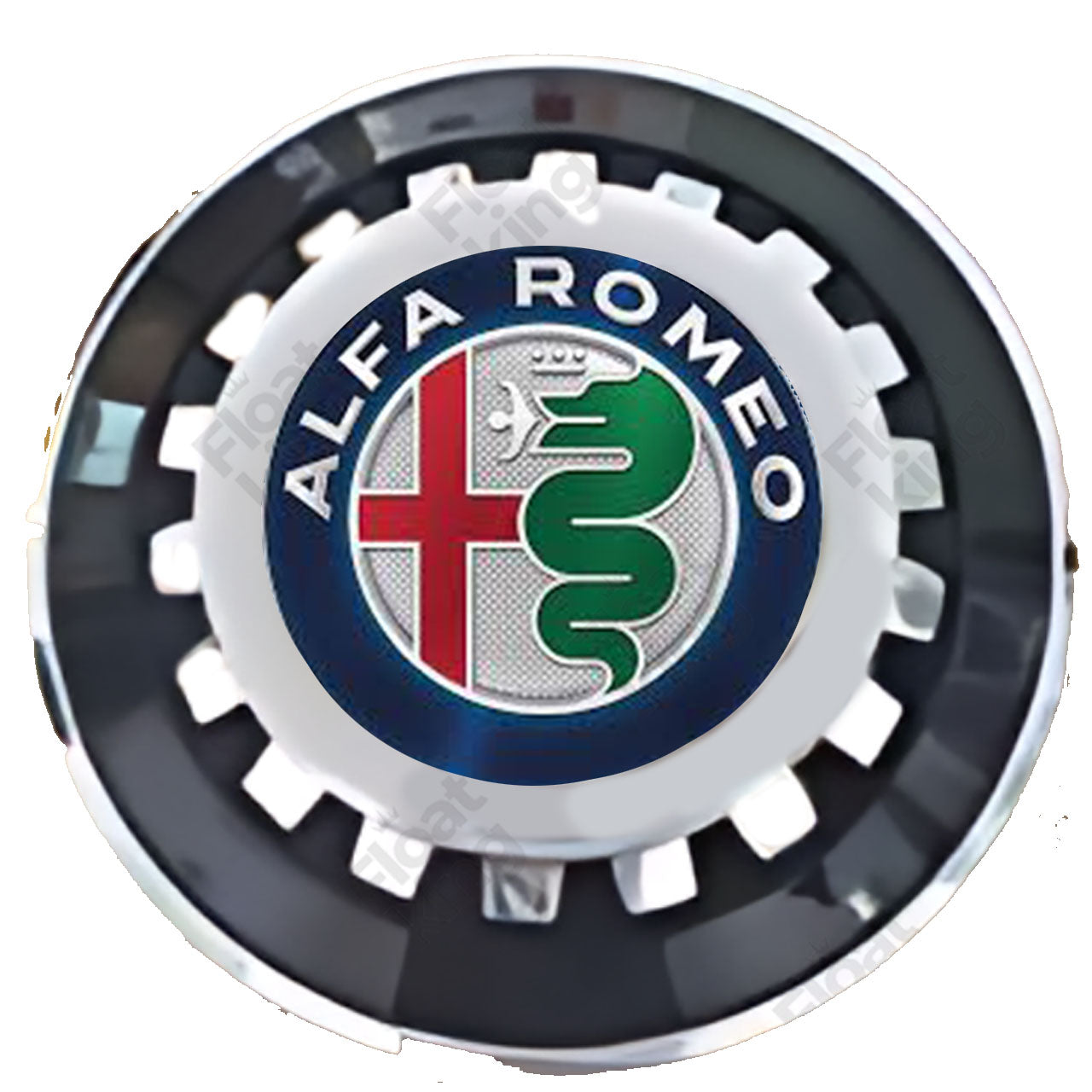 Alfa Romeo Floating Center Caps Black With Gear Shape Center