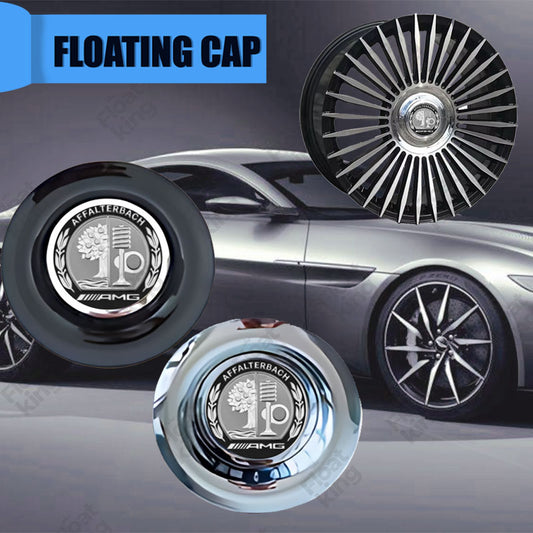 Mercedes Benz AMG Silver and Black Floating Center Cap
