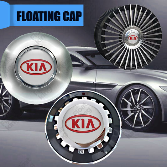 KIA Grey Red Floating Center Caps