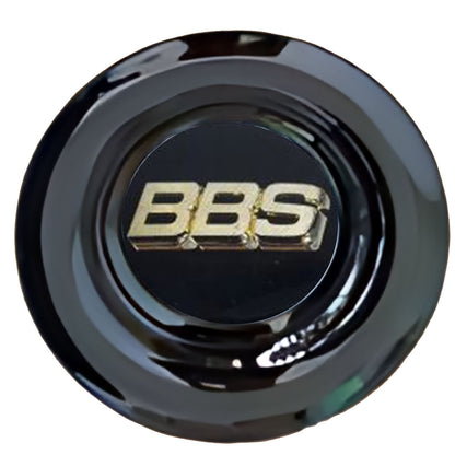 BBS Black & Gold Floating Center Caps Gloss Matt Black