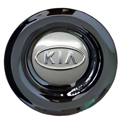 KIA Silver Floating Center Caps Gloss Matt Black