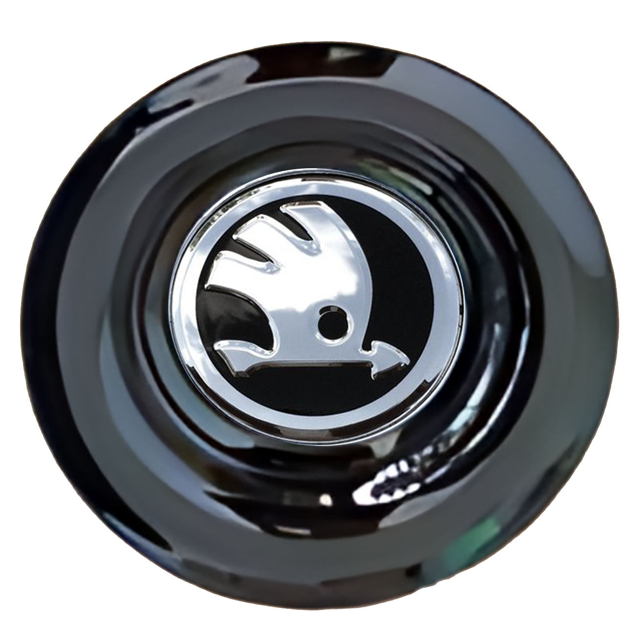 Skoda Floating Center Caps Gloss Matt Black