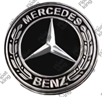 Mercedes Benz 2 Floating Center Caps - 1 Cap with Brand Name