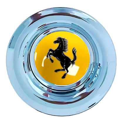 Ferrari Red & Yellow Floating Center Caps Polished