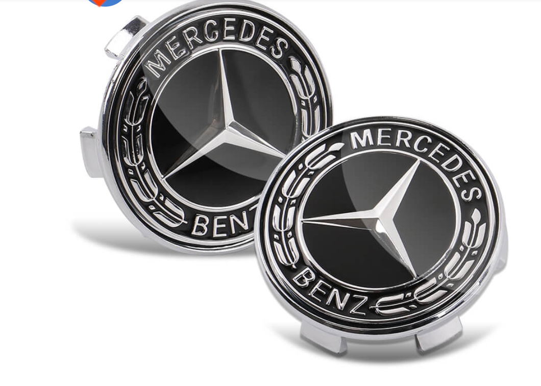 Mercedes Benz Floating Center Caps - 74.5mm - 2 Caps