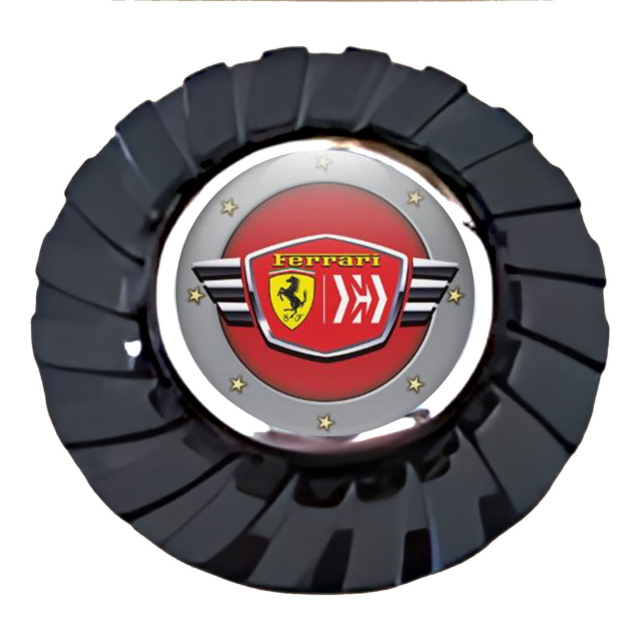 Ferrari Red & Yellow Floating Center Caps True Direction