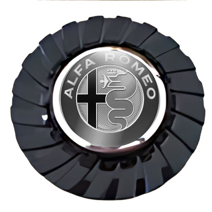 Alfa Romeo Black and White Floating Center Caps True Direction