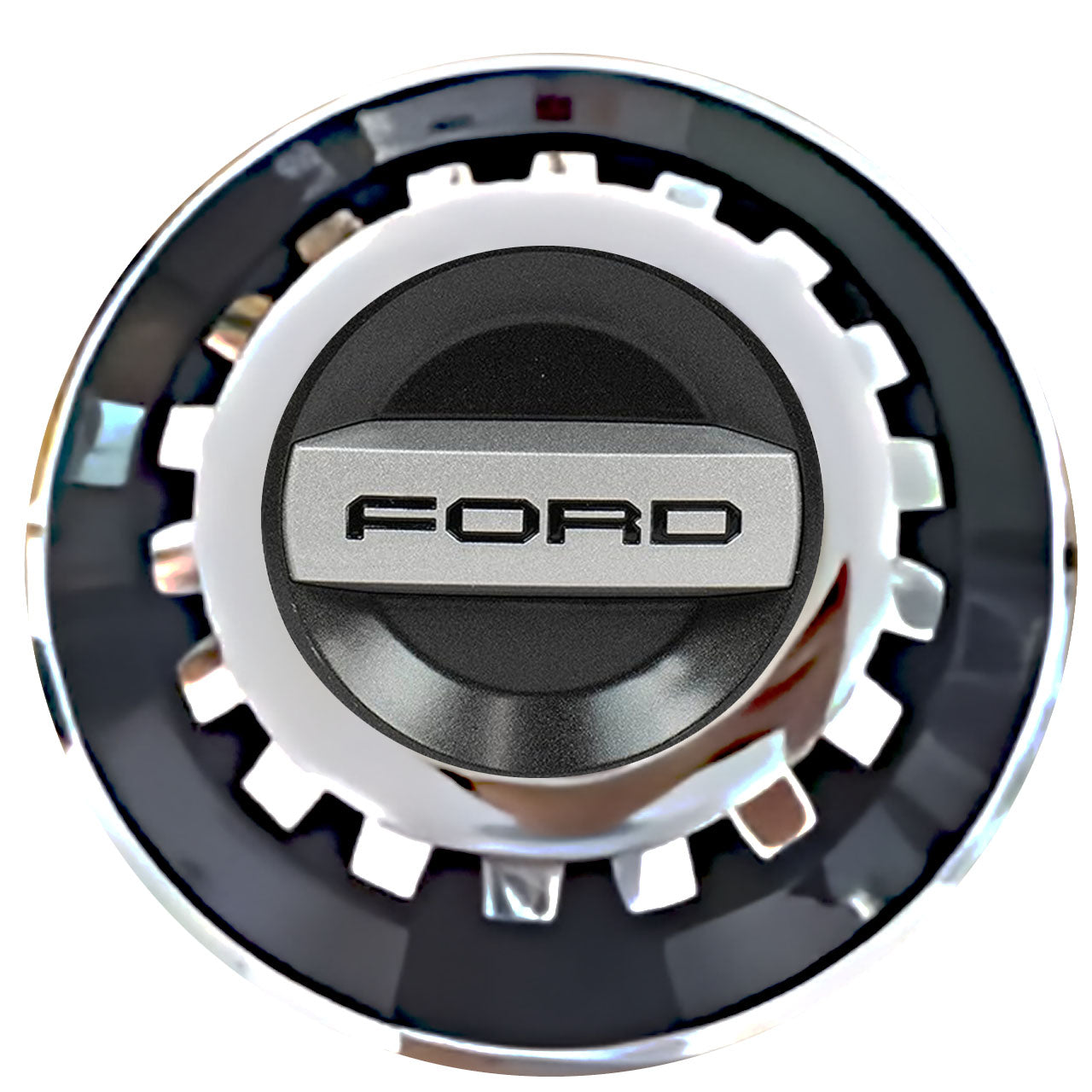 Ford F-150 OEM Floating Center Caps Black With Gear Shape Center