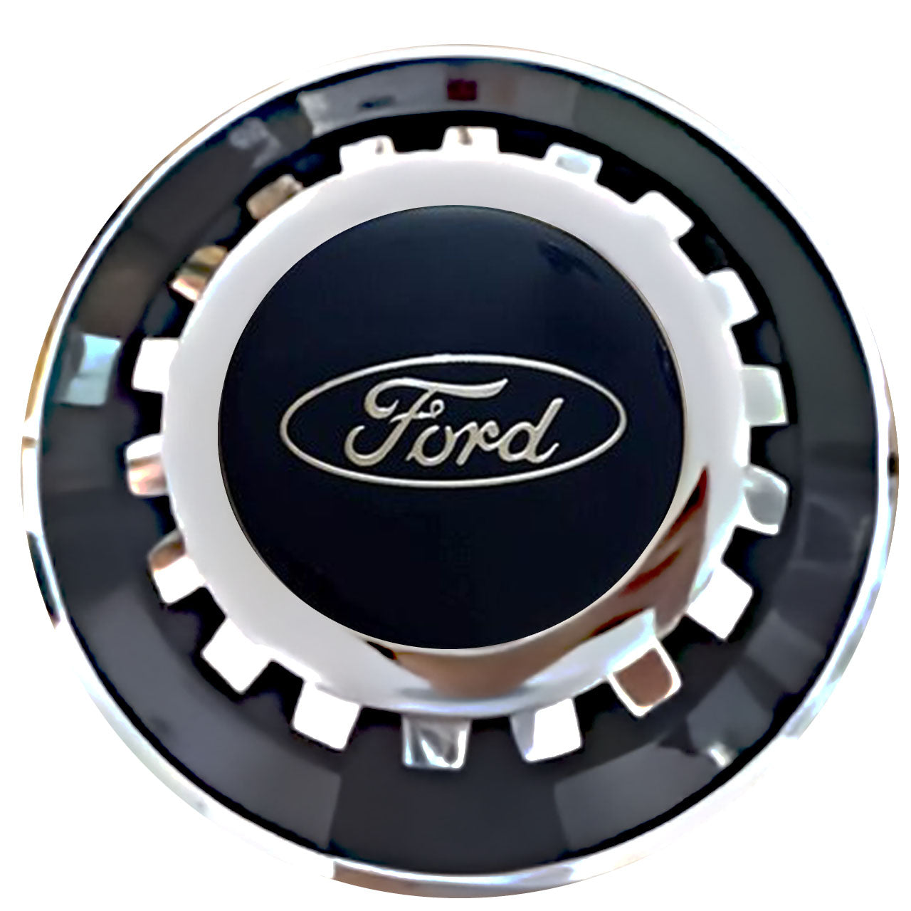 Ford Floating Center Caps Black With Gear Shape Center