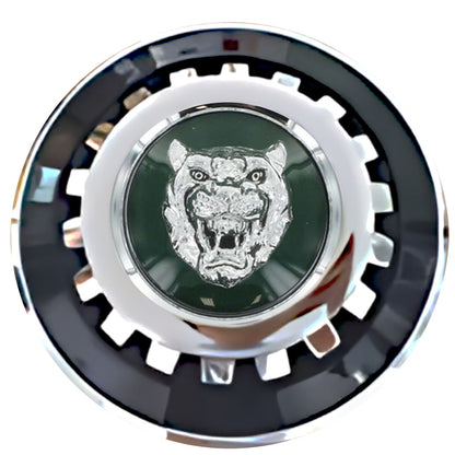 Jaguar Green Floating Center Caps Black With Gear Shape Center