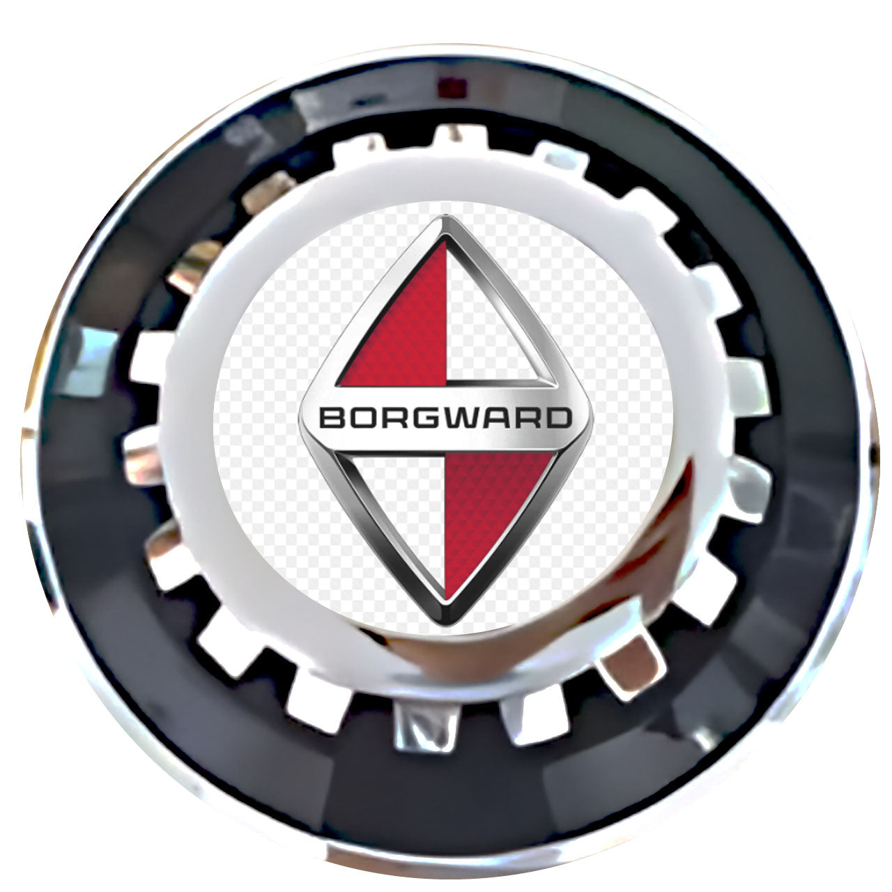 Borgward Floating Center Caps Black With Gear Shape Center