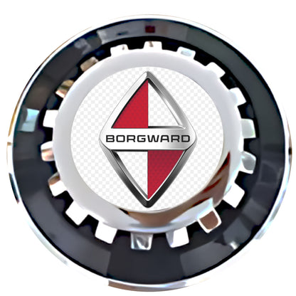 Borgward Floating Center Caps Black With Gear Shape Center