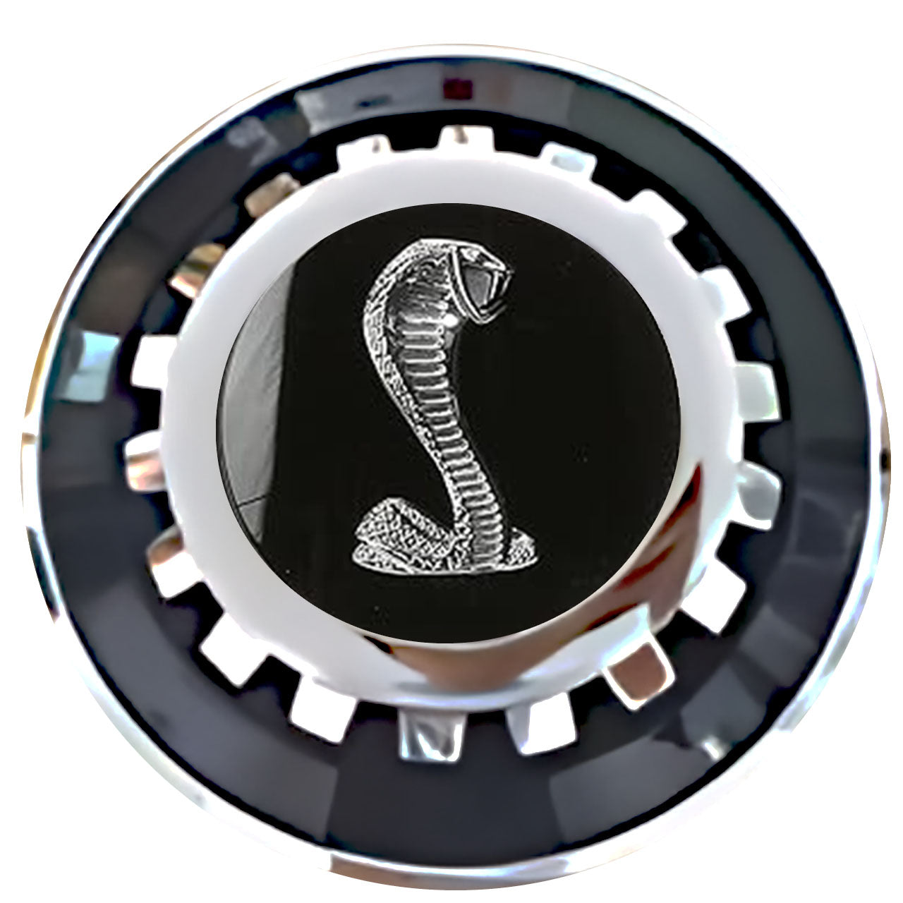 Ford Mustang Shelby Cobra Floating Center Caps Black With Gear Shape Center