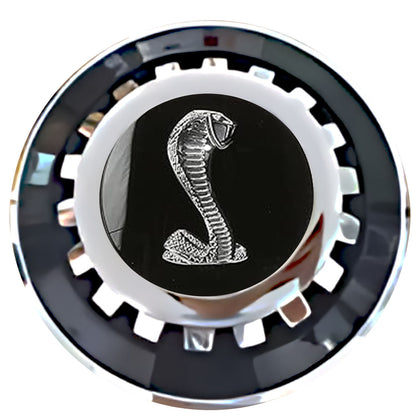 Ford Mustang Shelby Cobra Floating Center Caps Black With Gear Shape Center