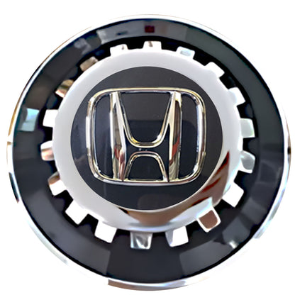 Honda Dark Charcoal Floating Center Caps Black With Gear Shape Center