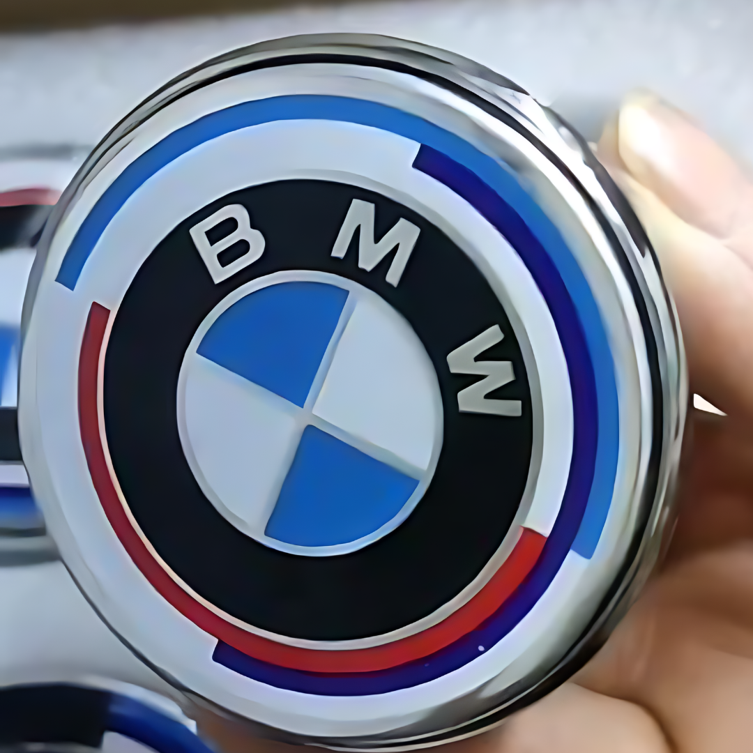 BMW 50th Anniversary Floating Center Caps - 68mm - Red White Blue