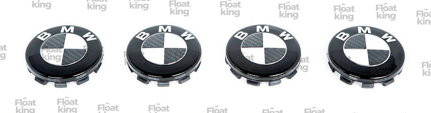 BMW Carbon Fiber 56mm Floating Center Caps 4 caps zoom out