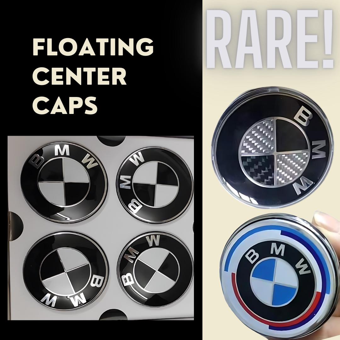 Rare FLOATING BMW M-Series 56mm  Car Wheel Center Cap Hub Rim Emblem Multiple sizes! Carbon Fiber Free shipping (4PCS).
