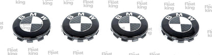BMW Carbon Fiber Floating Center Caps – 68mm & 56mm - 4 Caps in a line