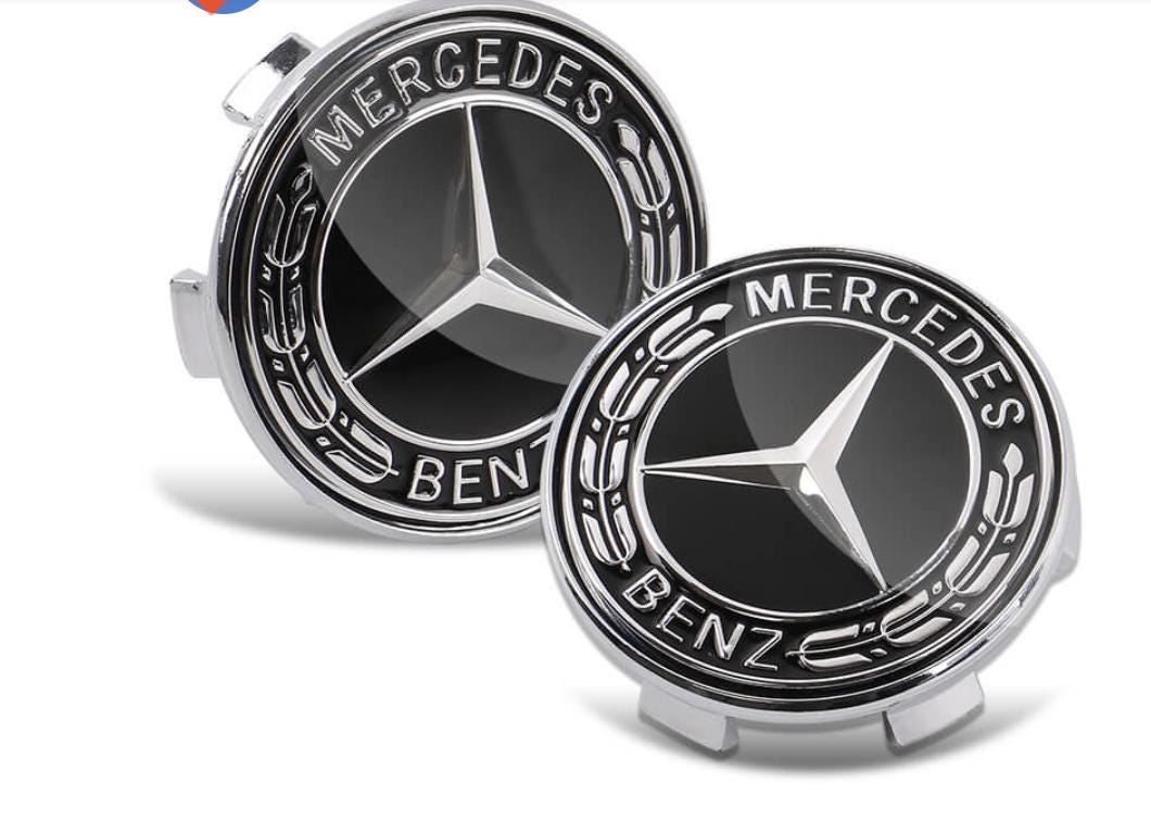 Mercedes Benz GLE & GLS Floating Center Caps - 2 Caps Black