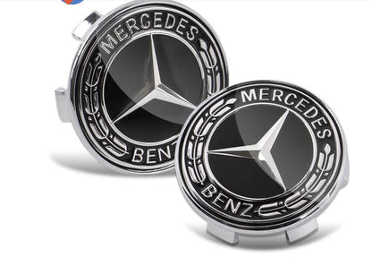 Mercedes Benz GLE & GLS Floating Center Caps - 2 Caps Black