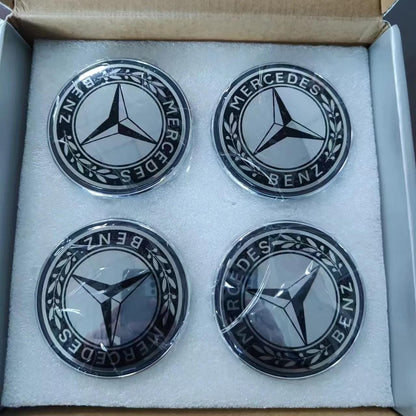 RARE Floating Mercedes Benz MIRROR 75mm Maybach Wheel Center Cap Hub Rim Logo Emblem Multiple Styles! (LED options) Free shipping (4pcs).