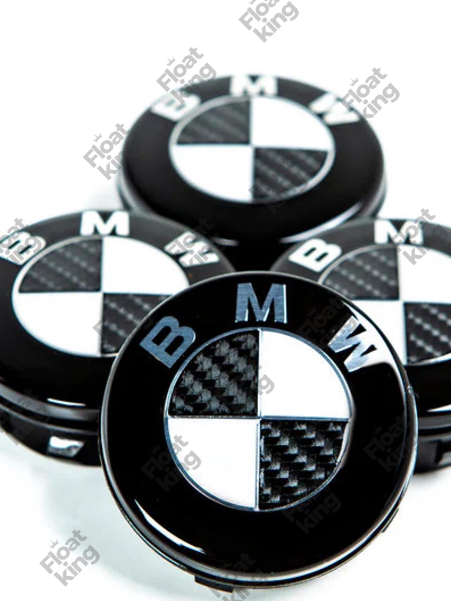 BMW Carbon Fiber Floating Center Caps – 68mm & 56mm - 4 Caps altogether