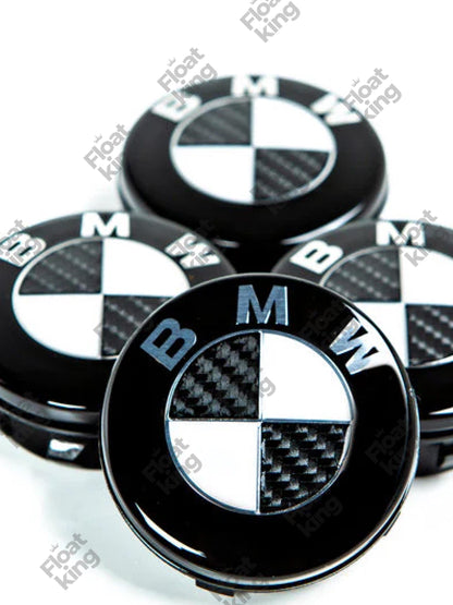 BMW Carbon Fiber Floating Center Caps – 68mm & 56mm - 4 Caps altogether