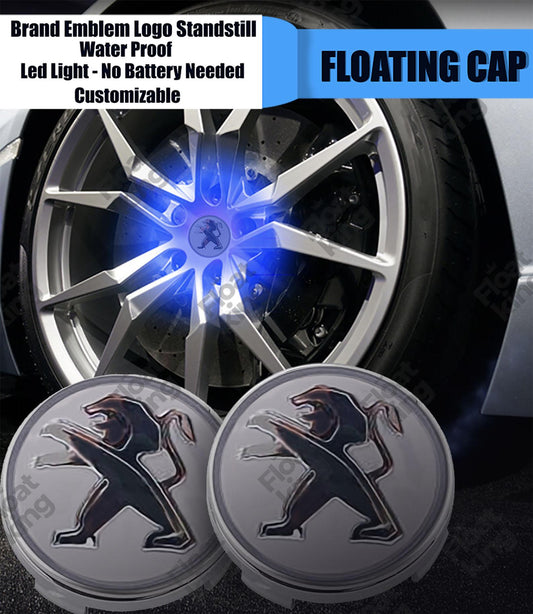 Peugeot Floating Center Caps with LED Lighting - 60mm